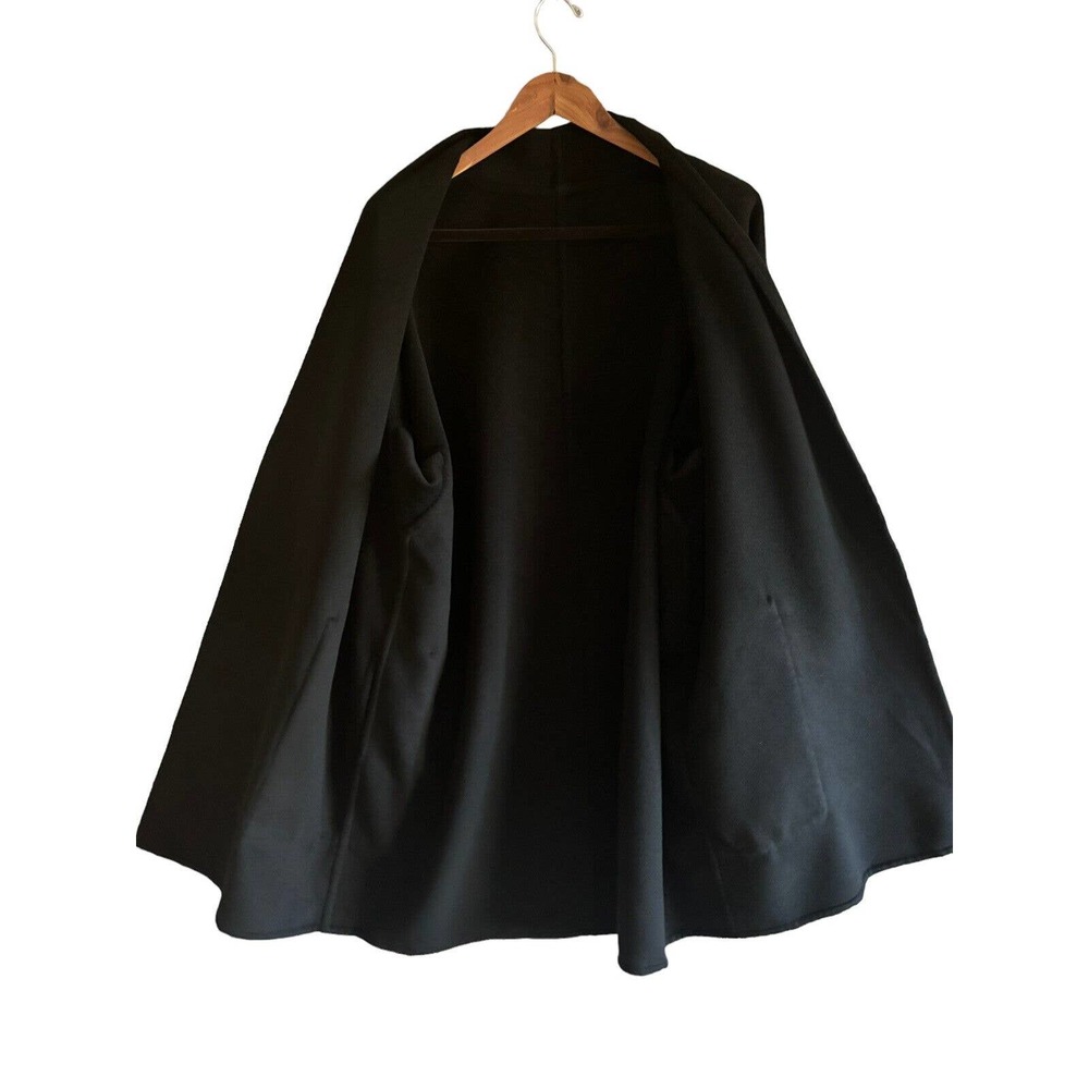 Vince Black Collarless Open-Front Coat Wool & Cashmere Blend - Picture 9 of 16